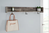 Bay Furniture Gallery - Ashley Furniture - Neilsville Wall Decor - Wall Mounted Coat Rack w/Shelf / Whitewash - EA2320-151